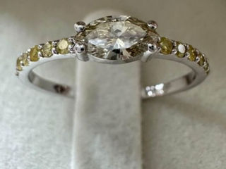 Inel de logodnă cu diamante naturale foto 1