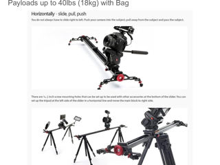 Konova K2 camera slider kit 100cm / Legs/ Bag - Excellent condition foto 6