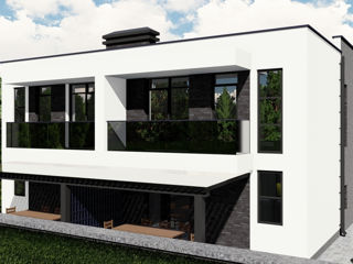 Casă de locuit individuală cu 3 niveluri / stil modern / S+P+E / 320m2 arhitect / construcții foto 4