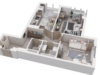 Apartament cu 2 camere, 59 m², BAM, Bălți
