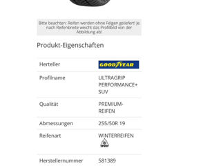 R19 255/50 Goodyear Noi foto 2