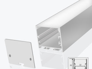 Profil flexibil din aluminiu pentru bandă LED 2-3 metri, panlight, profil LED, banda LED COB foto 16