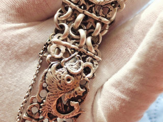 эксклюзивный серебряный браслет Пиранья работа Аравийских мастеров 70 гр длинна 19 см. Унисекс foto 3