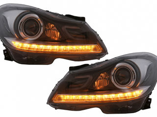 Faruri LED DRL compatibil cu Mercedes C-Class W204 S204 Facelift (2011-2014) Negru фары foto 3