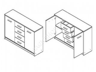 Comode Nepo KOM2D4S Stejar Sonoma / Niphea Alba - preț mic, livrare, credit !!! foto 8