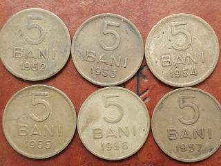 Lot monede 5 Bani ( 1952 - 1957 ). foto 3