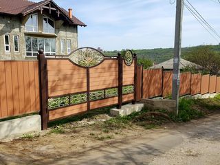 Porti, garduri, fațade, terase, balustrade din profile wpc decking (террасная доска) декинг терассна foto 18