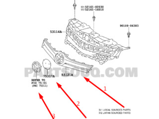 Накладка решетки радиатора Toyota auris hybrid 2010-2012 foto 2