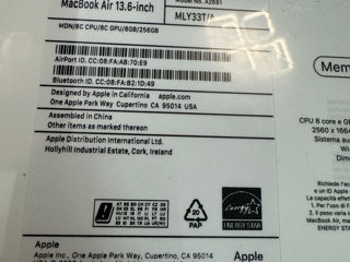 MacBook Air 13.6 M2 Midnight 8/256gb Sigilat Original Garantie Apple foto 4