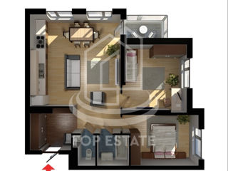 Apartament cu 2 camere, 74 m², Centru, Criuleni foto 5