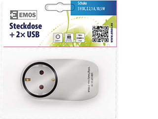 Priză de încărcare Emos cu 2 porturi USB 2100mA P0072 foto 3