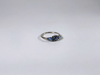 Pandora  S925 Ale 54 (17 размер) Серебряное кольцо с сине-голубыми камнями. Оригинал