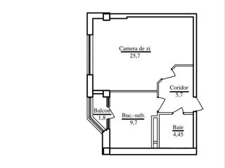 Apartament cu 2 camere, 48 m², Botanica, Chișinău foto 2