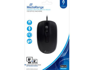 MediaRange Wired 3-button optical mouse, black foto 1