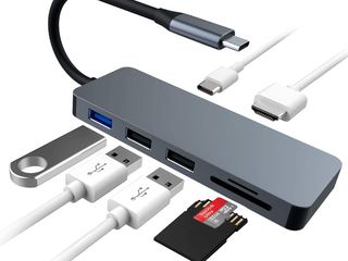 USB C Hub Type C Dock Adapter - USB C Dock 5 In 1 with 4K HDMI
