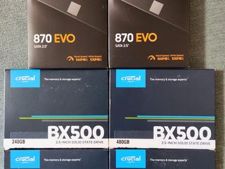 SSD качественные 120-250-500GB новые и б/у. HDD 3.5" 160G-4ТB - от 150 лей