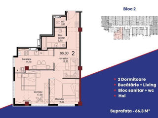 Apartament cu 2 camere, 67 m², Telecentru, Chișinău foto 3
