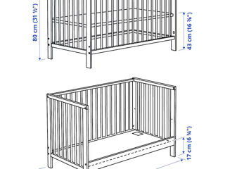 Pătuc Ikea cu masă de înfășat bebeluș foto 3