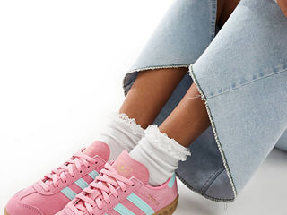 Adidas Originals Hamburg trainers in pink and blue