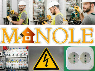 Manole. Электрик. Недорого. Люстры, розетки. Приезжаю за 1 час. Electrician profesional. Electric. foto 2