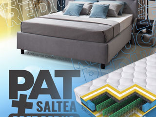 Pat Ambianta Cristal 1.6 m Gri tapitat + Saltea Salt Confort Clasic 160x200 foto 2