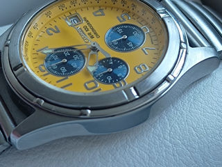 Citizen Chronograph Watch  0510-H22951 K Yellow Dial Blue Subdials 38mm Stainless foto 4