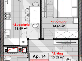 Apartament cu 1 cameră, 45 m², Râșcani, Chișinău foto 3