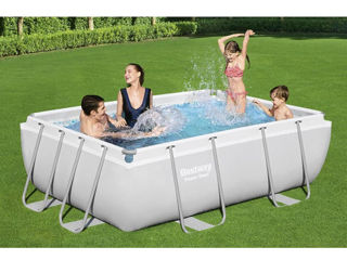 Bestway Piscina Power Steel 282x196x84cm, 3662L, carcas metal + pompa de filtrare foto 1