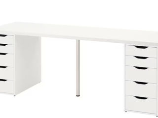 Masa de birou Ikea, alb, 200x60 cm