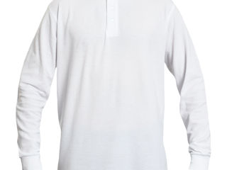 Tricoul polo Sangu сu mâneca lungă - albă / Рубашка Поло Sangu длинный рукав белая foto 1