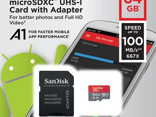 MicroSD 64GB Sandisk, Samsung, Transcend foto 7