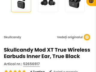 Skullcandy Mod XT True Wireless Earbuds Inner Ear, True Black foto 4