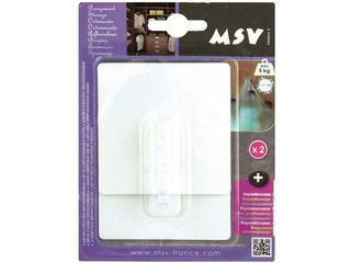 Крючки Самоклеющиеся Msv 2Шт Квадрат 8X8Cm, Белые, Пластик