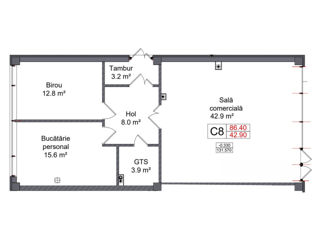 Vânzare Spatiu Comercial, 89 m2 pentru comerț sau oficiu! Bloc nou! Trușeni foto 3