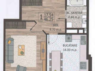 Apartament cu 1 cameră, 44 m², Centru, Bubuieci, Chișinău mun. foto 5