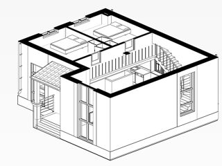 Casă de locuit individuală cu 2 niveluri / P+M / proiecte / construcții / stil clasic / 3D foto 4