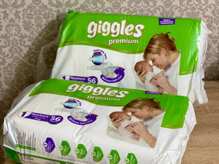 Памперсы Giggles Premium #1 Newborn 2-5 кг ( 56 штук )