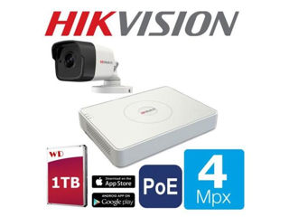 Hikvision By Hiwatch Poe 4 Megapixeli Ip 1Tb