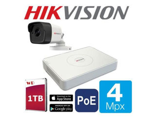 Hikvision By Hiwatch Poe 4 Megapixeli Ip 1Tb foto 1