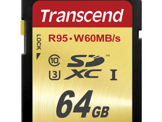 Для 4К! Скоростные Transcend SDXC 64gb u3 ! - 630 lei, SanDisck SDXC 64gb u1 80 Mb/sec - 540 lei! foto 1