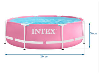 Intex Бассейн Pink Metal Frame 244х76 см, 2843 л, металлический каркас фото 8