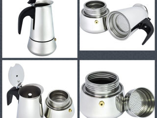 Гейзерная кофеварка Espresso Maker 450мл на 9 чашек. Aparat de cafea Geyser 450ml pentru 9 cesti foto 2