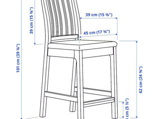 Scaun bar cu spătar de calitate înaltă IKEA foto 5