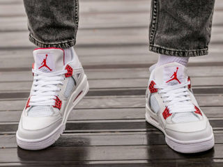 Nike Air Jordan 4 Retro White Metallic Red Unisex foto 5