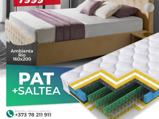 Pat Ambianta Rio 1.6 m Cremona + Saltea Salt Confort Clasic 160x200 foto 2