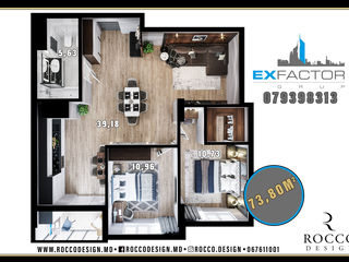 Apartament cu 2 camere, 74 m², Centru, Orhei foto 8