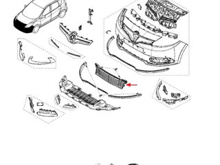 Решотка бампера переднего renault scenic 3 foto 3