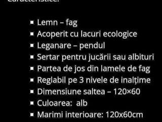 Pătuc pentru copii/bebeluși  Starea Bună, În preț intră și salteaua foto 3