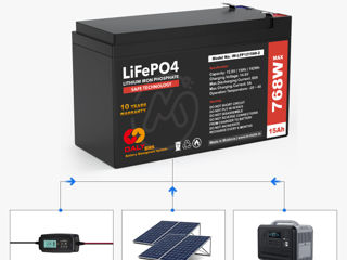 Battery LiFePO4 (LFP) 12,8V 15A DALY BMS 128W 192W 256W 384W 768W foto 8