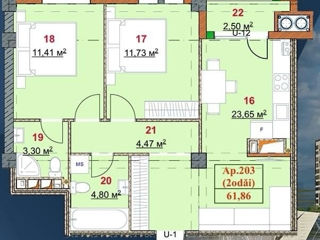 Apartament cu 2 camere, 66 m², Poșta Veche, Chișinău foto 2